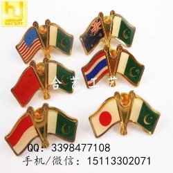 生產(chǎn)各國旗徽章、中國國旗徽章、交叉國旗襟章