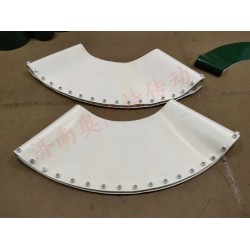 輸送流水線設(shè)備專(zhuān)用皮帶80°轉(zhuǎn)彎PVC輸送帶分揀U型轉(zhuǎn)彎皮帶